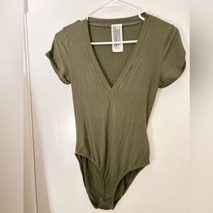 Free People Olive Green Bodysuit
